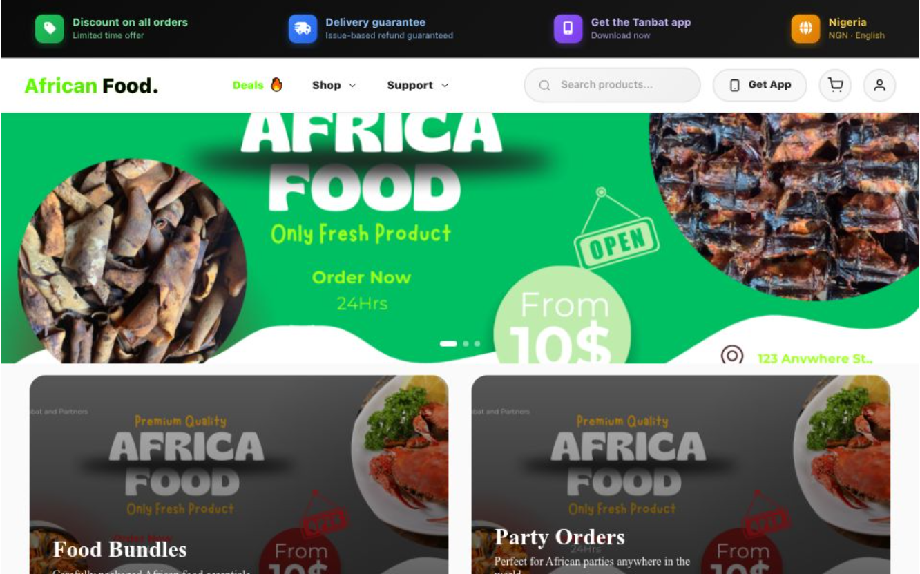 Africa Food – E-commerce Platform